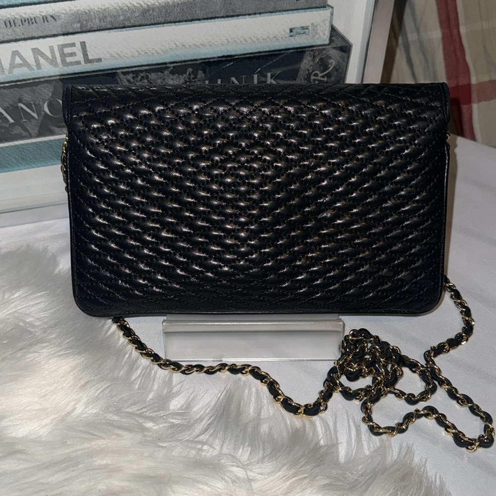 BALLY Chain Shoulder Bag Leather Black Authentic used condition- Rehab - Picture 3 of 14